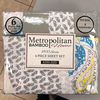 6pcs マイクロファイバーベッドシートセット 80gm 100%ポリエステル 詰め込みなし