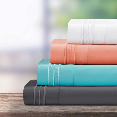 4PCS 3列刺身ベッドシーツセットで子供たちの部屋を快適なリトリートメントに変えてください