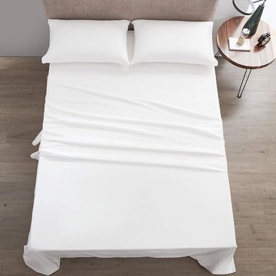 4点100%綿 豪華 柔らかい 透気 深い ポケット ベッド シート 携帯用