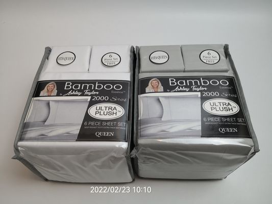 モダンスタイル 2200 スレッドカウント バンブー 布のシートセット 6個セット シートセット 枕カバーセット