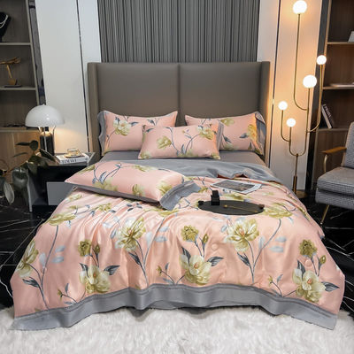 100%TENCEL 300TC 60S 繊維密度 テンセル花 毛布カバー 綿のベッドセット
